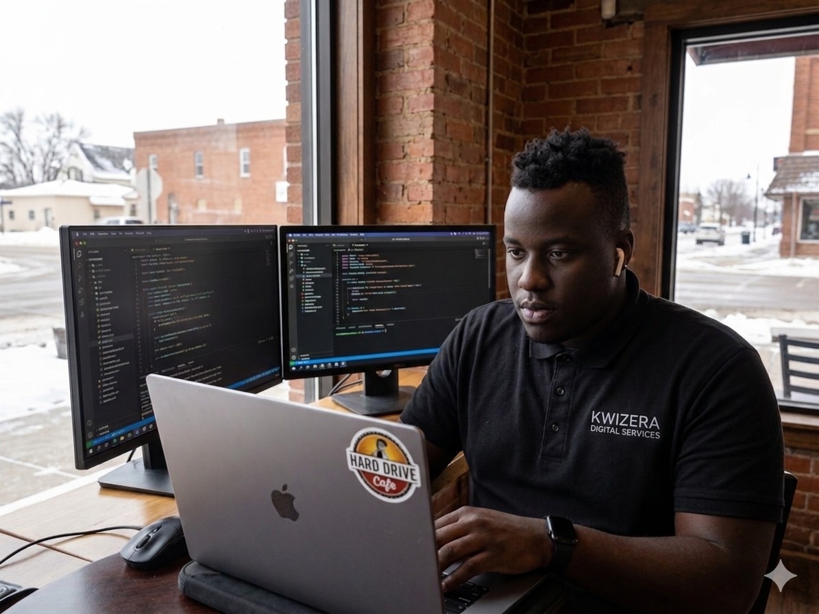 Noah Kwizera, owner of Kwizera Digital Services in Milbank, SD