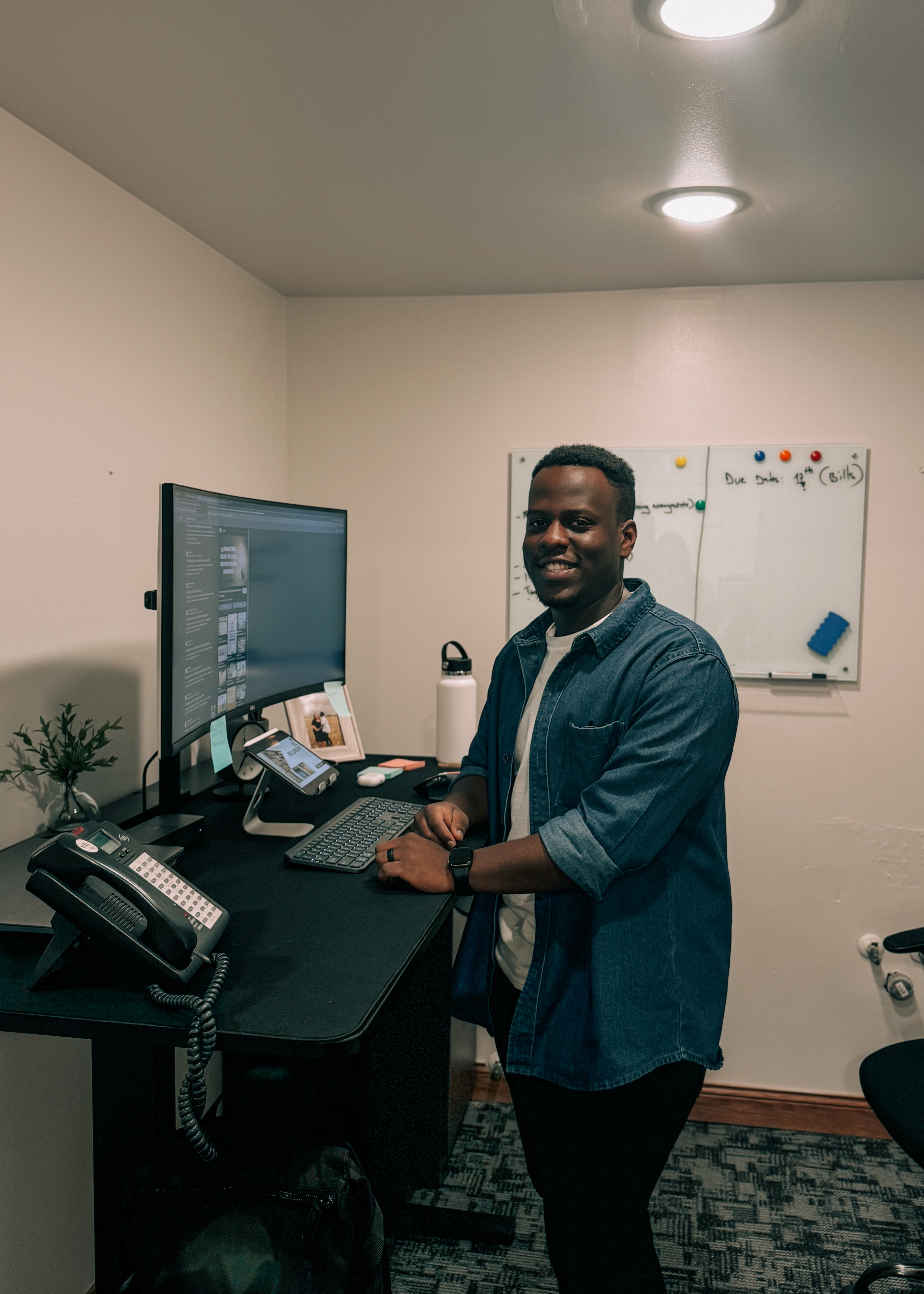 Noah Kwizera working on IT systems, local IT and web developer in Milbank, SD