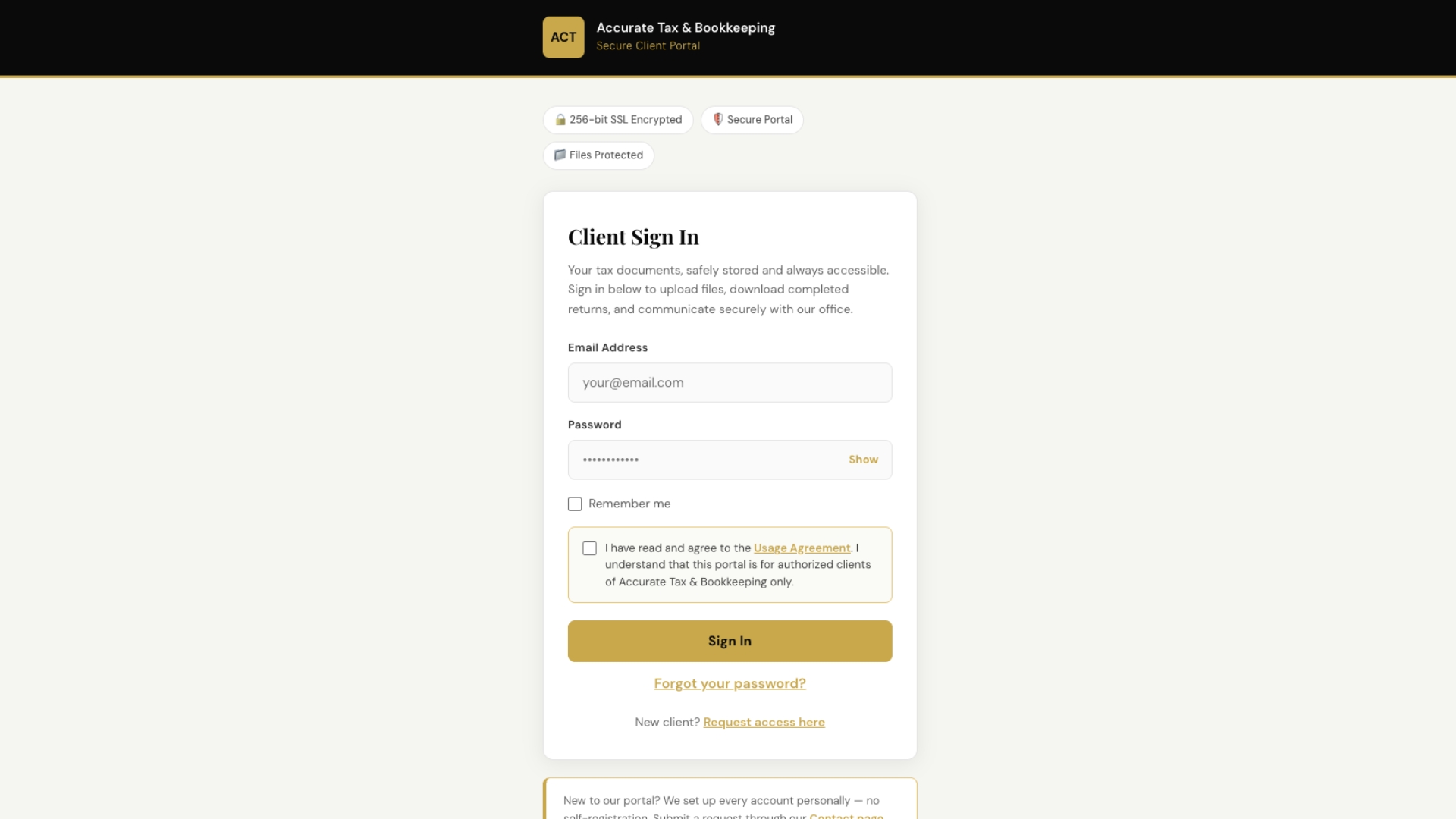 ACT Accurate Tax Client Portal by Kwizera Digital Services